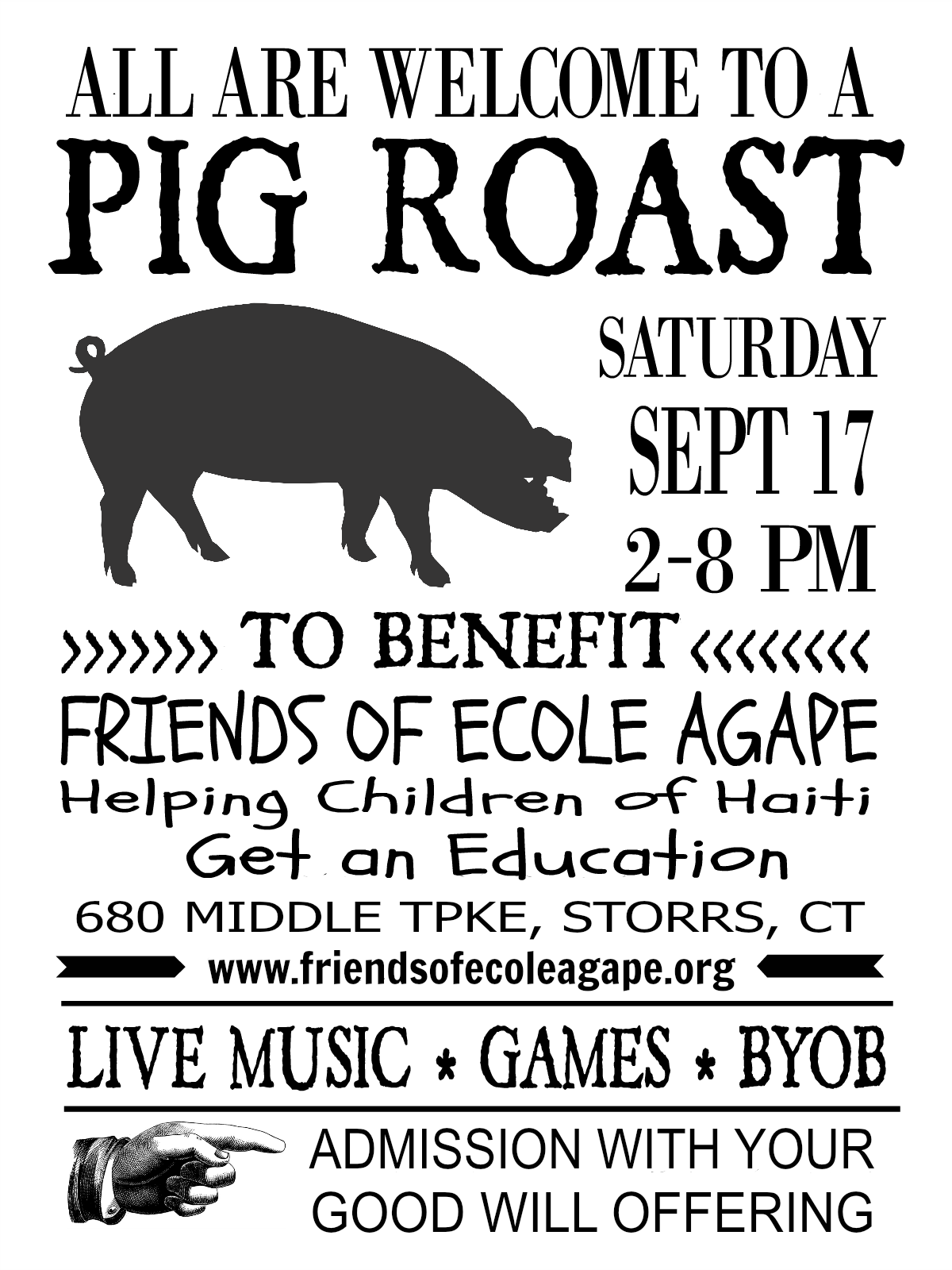 Friends of Ecole Agape pig roast